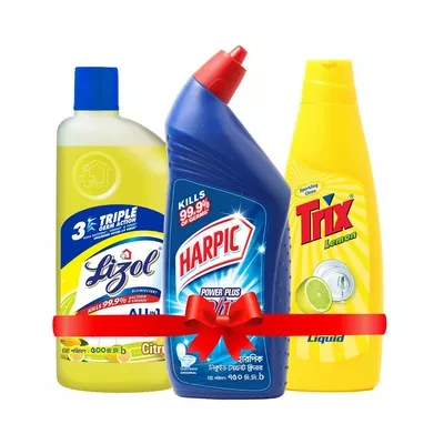 Harpic, Trix & Lizol Total Cleaning Solution Combo (1.75 ltr)